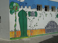 mur peint à asilah au nord du Maroc